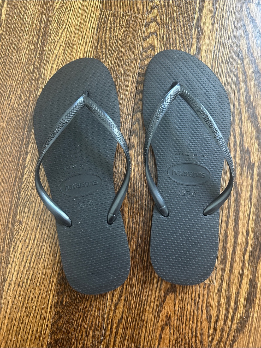 Havaianas Black Slim Strap Flip Flops
